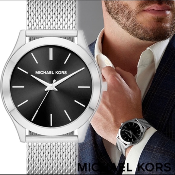 MICHAEL KORS “SLIM RUNWAY” MESH MK8606 WATCH - Picture 1 of 3